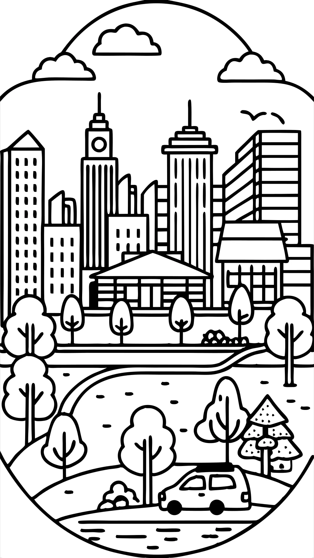 coloring pages of a city